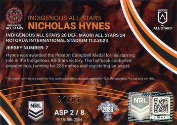 2023 NRL Traders Elite - All-Stars Jersey Patch #ASP2 Nicho Hynes Back